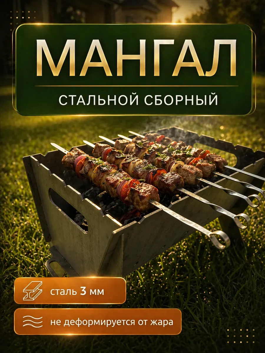 Мангал разборный многоразовый 3 мм