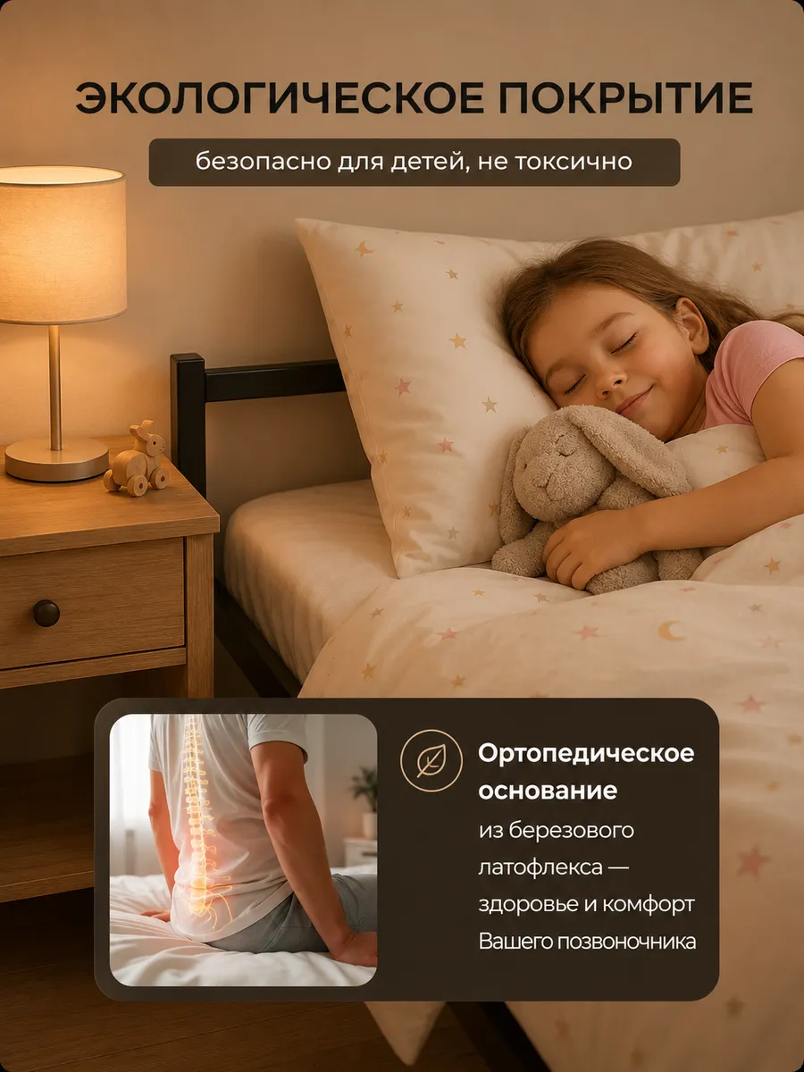 Кровать 160 х 200 двуспальная металлическая