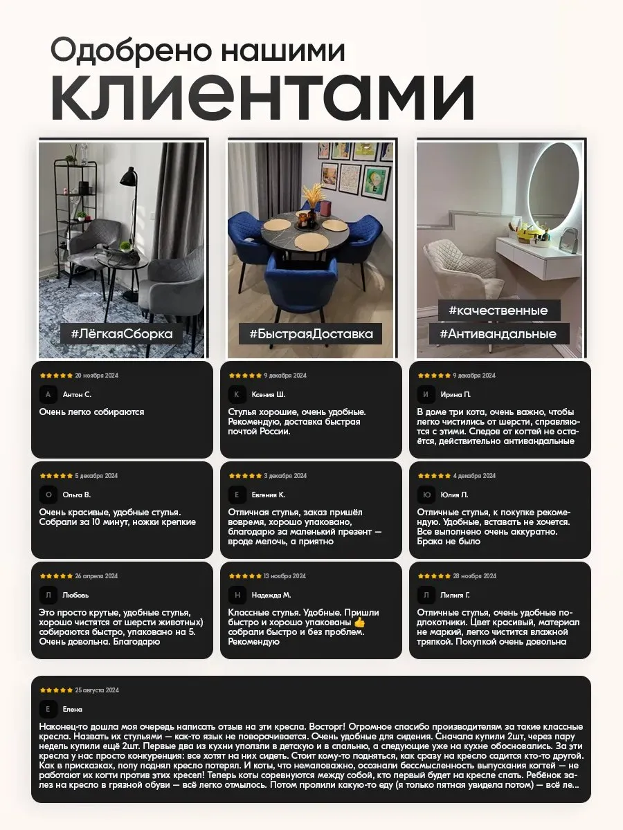 Комплект стульев для кухни 4 шт