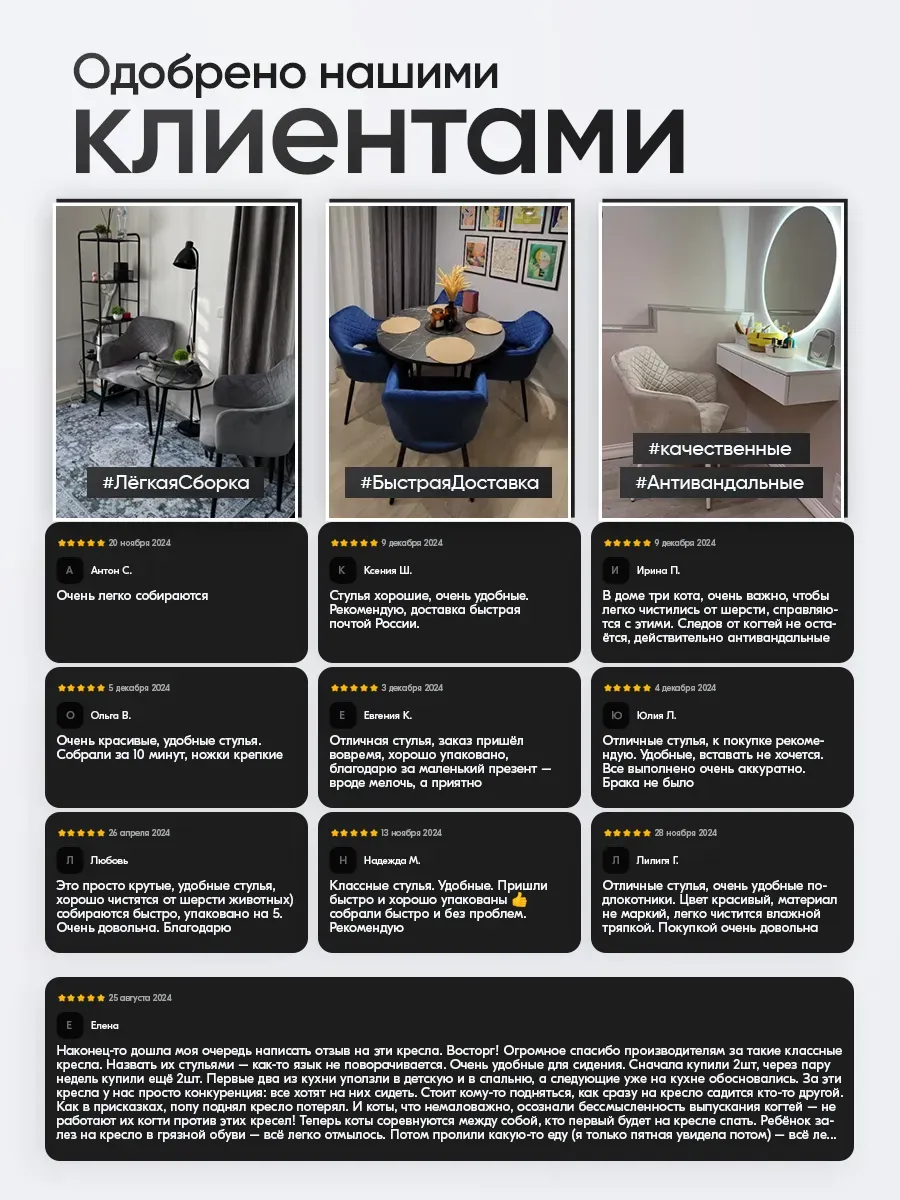 Комплект стульев для кухни 4 шт