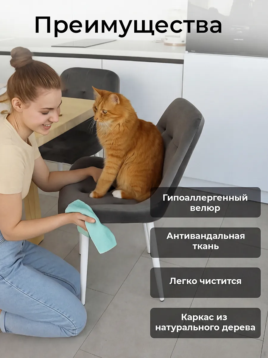 Стулья для кухни 4 шт со спинкой мягкие