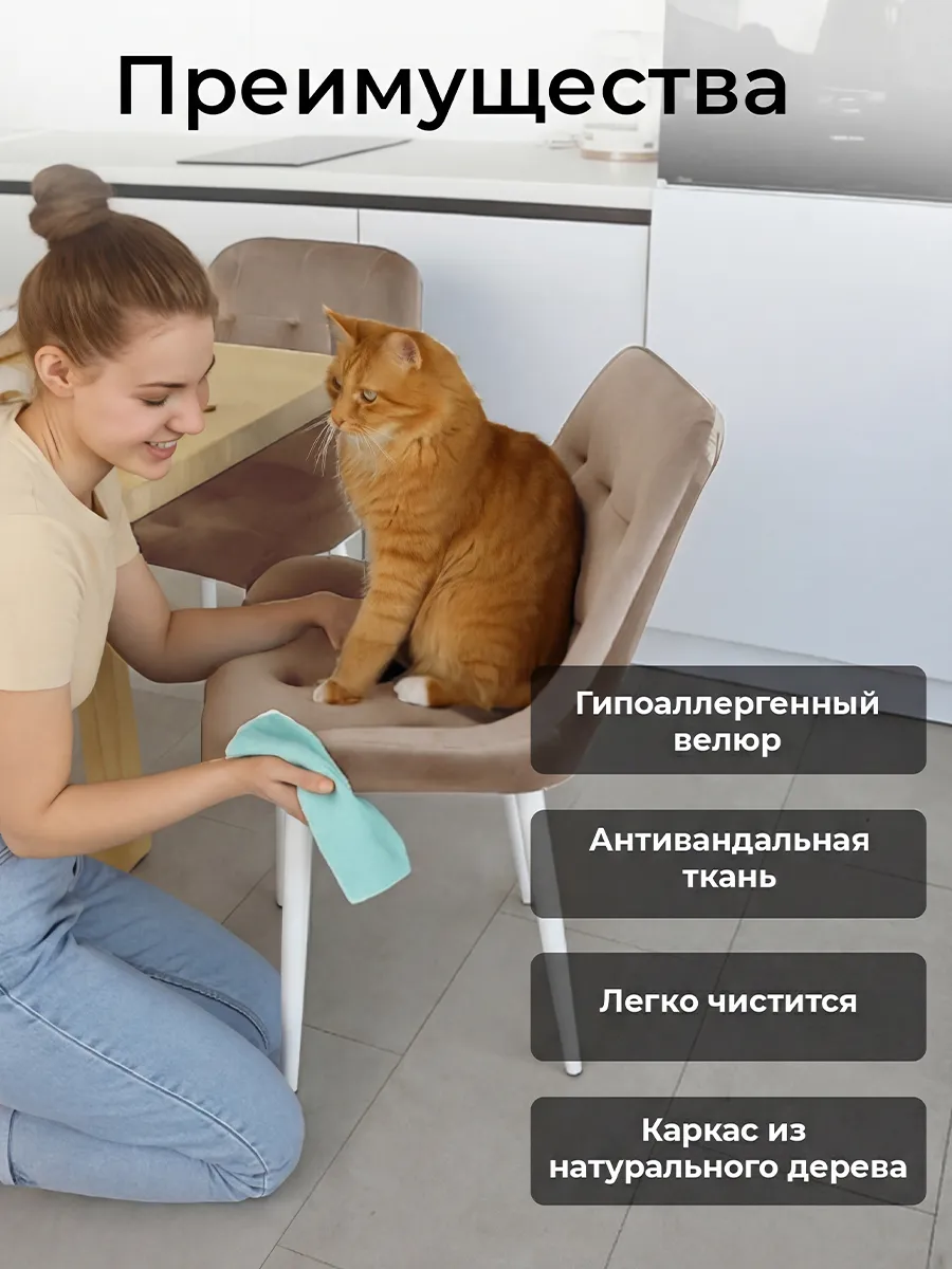 Стулья для кухни 2 шт со спинкой мягкие