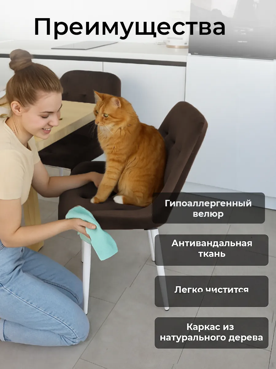 Стулья для кухни 2 шт со спинкой мягкие